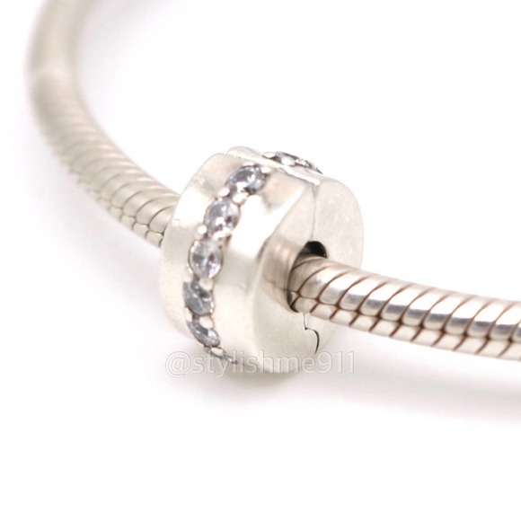 Pandora Jewelry - One Authentic PANDORA Sterling Silver Shining Path Sparkling Row Clip